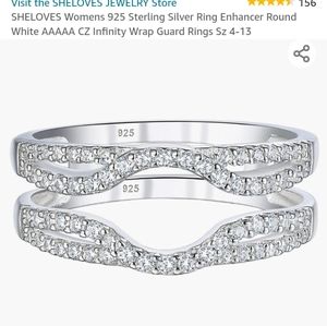 Sterling Silver CZ ring guard